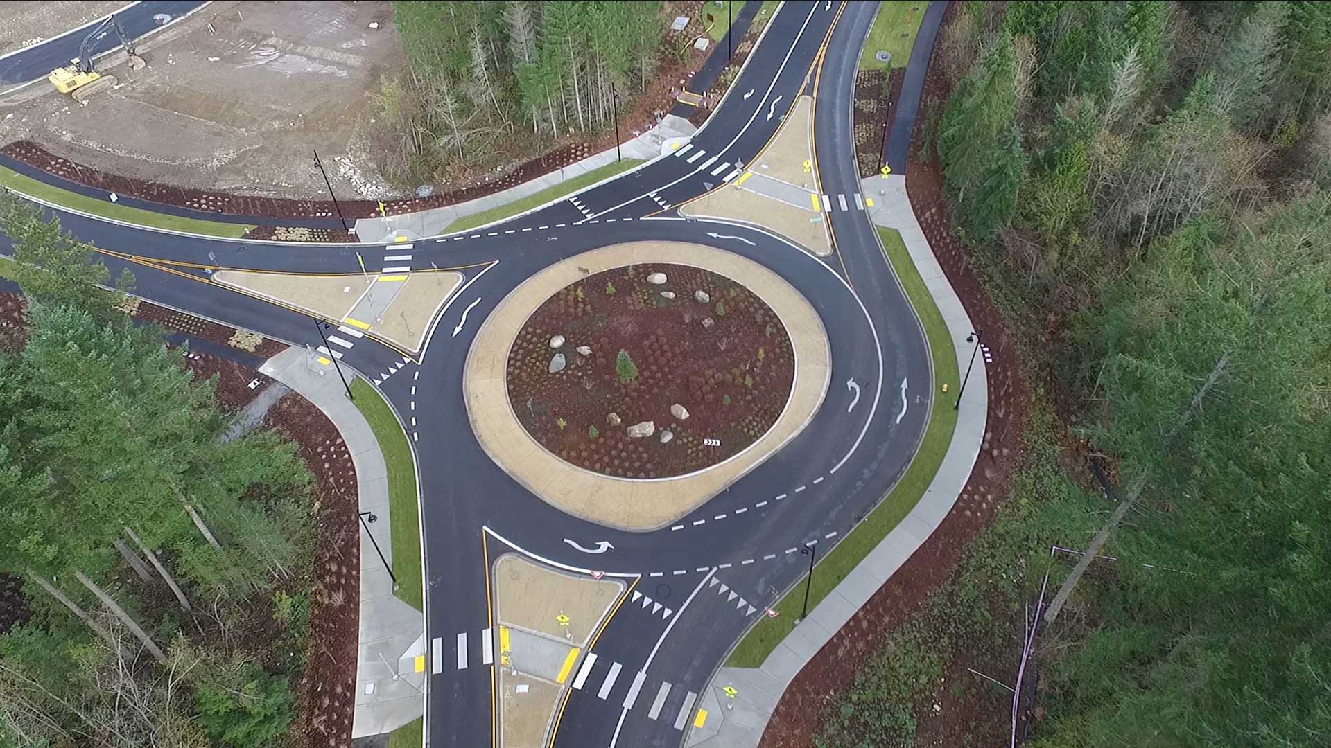 Cascadia Roundabout - aerial photo