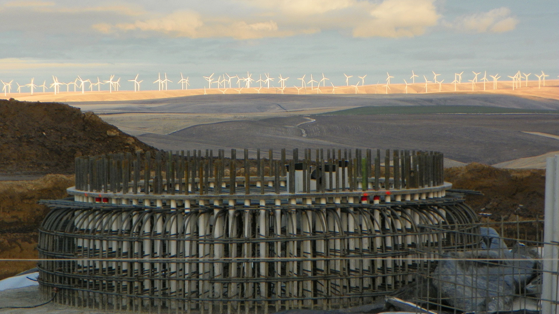 Tucannon River Wind Farm - footing and turbines